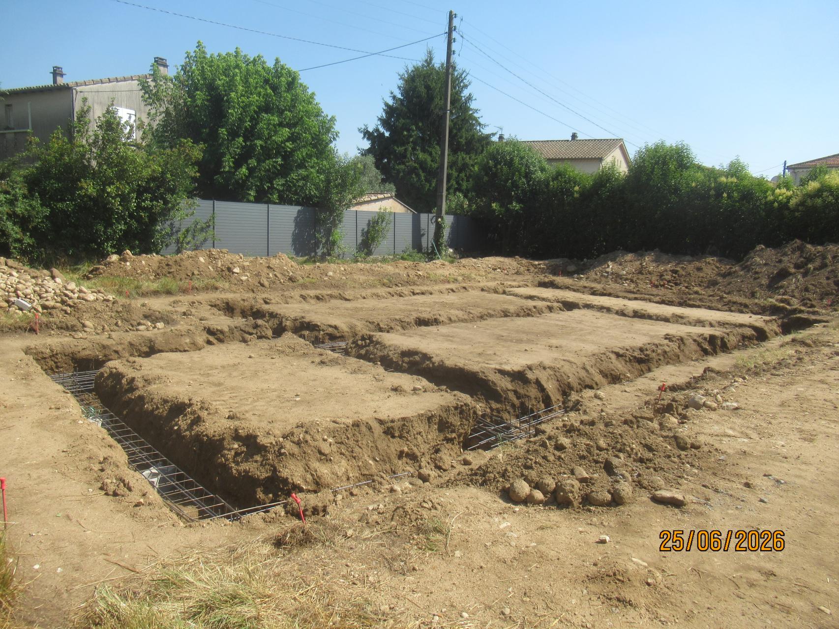 Ouverture des fouilles et ferraillage