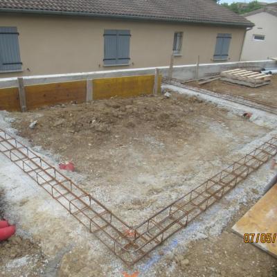 Fondation du pool house coulé