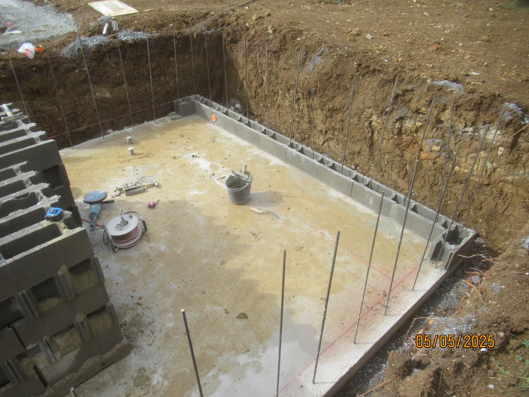 Coulage de la dalle de la piscine
