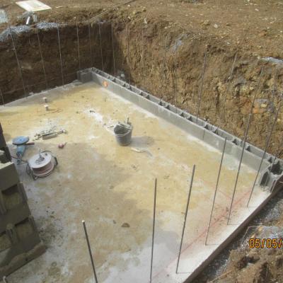 Coulage de la dalle de la piscine