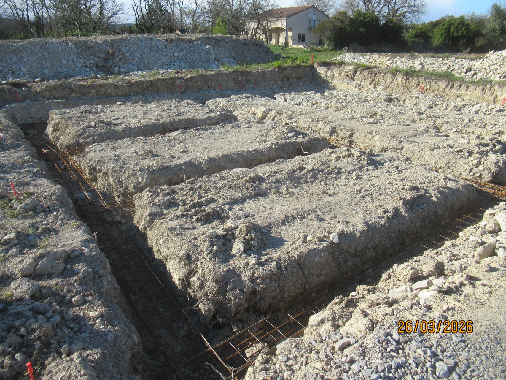 Ouverture des fouilles et ferraillage