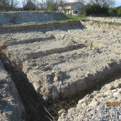 Ouverture des fouilles et ferraillage