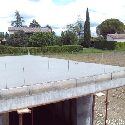 Coulage de la dalle du toit plat